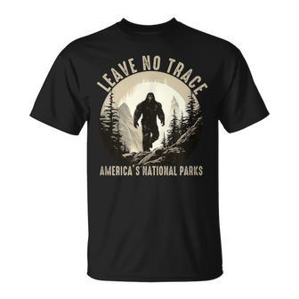 Leave No Trace America National Parks Sasquatch T-Shirt - Seseable