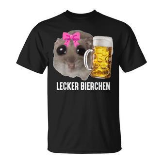 Lecker Bierchen X Sad Hamster Meme Bier Weizenbier Weißbier T-Shirt - Geschenkecke