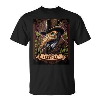 The Leech-Bearing Plague Doctor Middle Ages Medical Retro T-Shirt - Monsterry