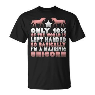 Left Hander Lefty Pride Unicorn Lefty T-Shirt - Monsterry