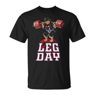 Leg Day Rottweiler Weight Lifting Squat Gym T-Shirt | Mazezy