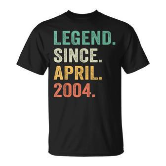 Legend Since April 2004 20Th Birthday Boy 20 Years Old T-Shirt | Mazezy DE