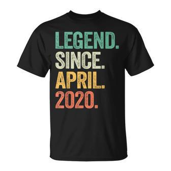 Legend Since April 2020 4Th Birthday Boy 4 Years Old T-Shirt - Seseable
