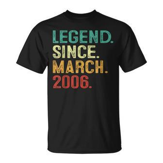 Legend Since March 2006 18Th Birthday 18 Years Old T-Shirt - Monsterry