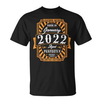 Legends Were Born In January 2022 2 Year Old 2Nd Birthday T-Shirt | Mazezy DE