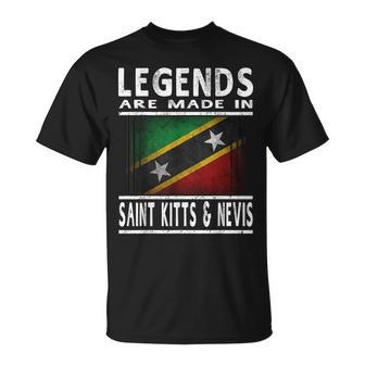 Legends Are Made In Saint Kitts & Nevis Flag T-Shirt - Thegiftio UK