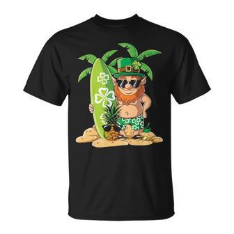 Leprechaun Hawaiian Surfing St Patricks Day Hawaii T-Shirt | Mazezy