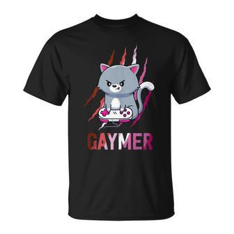 Lesbian Gaymer Geek Pride Lgbt Video Game Lovers Cat T-Shirt - Monsterry DE