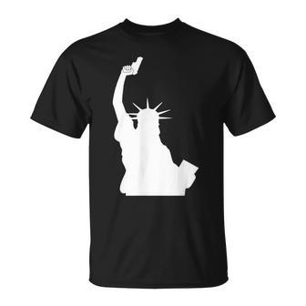 Let Freedom Ring Statue Of Liberty Picture Holding Gun T-Shirt - Monsterry DE