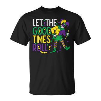 Let The Good Time Roll Jester Bead Mardi Gras Carnival T-Shirt - Monsterry AU