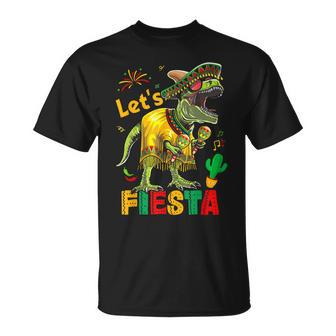 Let's Fiesta Mexican Dino Trex Cinco De Mayo Toddler Boys T-Shirt | Mazezy
