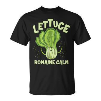 Lettuce Romaine Calm Mindfulness Vegan Yoga Lover Yogi Joke T-Shirt - Monsterry CA
