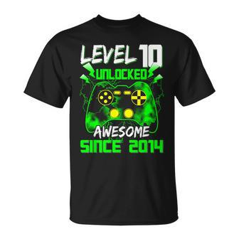 Level 10 Unlocked Awesome 2014 Video Game 10Th Birthday Boy T-Shirt - Thegiftio UK