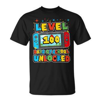 Level 100 Days Of School Unlocked Boys Gamer Video Games T-Shirt - Seseable