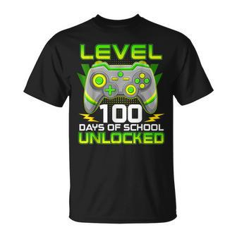 Level 100 Days Of School Unlocked Gamer Video Games Kid Boys T-Shirt - Seseable