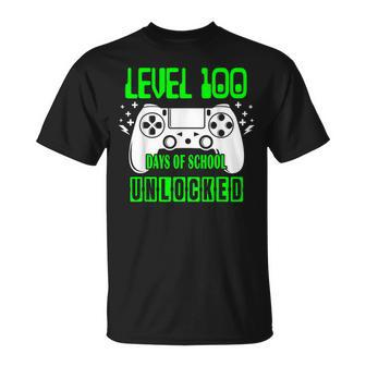 Level 100 Days Of School Unlocked Video Games Boys Gamer T-Shirt - Seseable