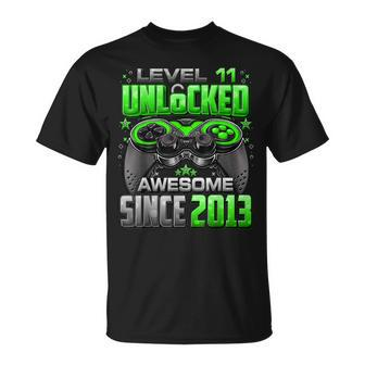 Level 11 Unlocked Awesome Since 2013 11Th Birthday Gaming T-Shirt - Monsterry