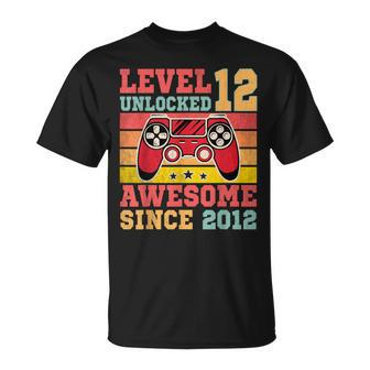 Level 12 Unlocked Vintage Video Game 12Th Birthday Gamer T-Shirt - Monsterry DE