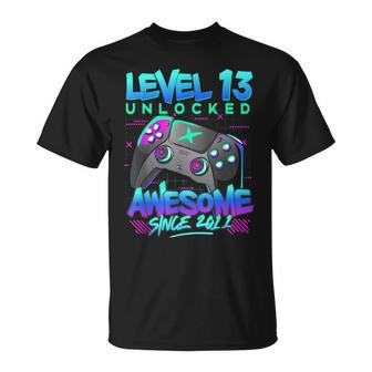 Level 13 Unlocked 13 Years Old Boy Birthday 13Th Birthday T-Shirt - Thegiftio UK