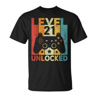 Level 21 Unlocked Gaming Controller 21St Birthday Women T-Shirt - Thegiftio UK