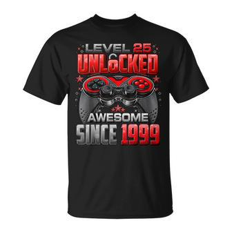 Level 25 Unlocked Awesome Since 1999 25Th Birthday Gaming T-Shirt - Monsterry CA