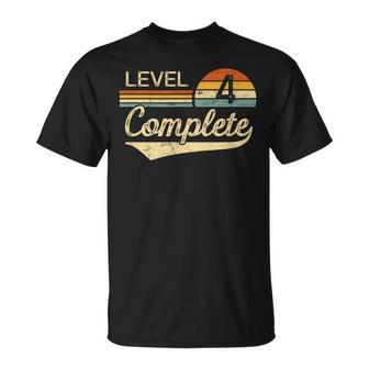 Level 4 Complete Vintage 4Th Wedding Anniversary T-Shirt - Thegiftio UK