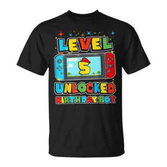 Level 5 Unlocked Birthday Boy Happy 5Th Birthday Videos Game T-Shirt - Monsterry CA