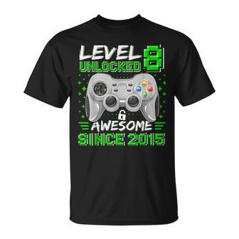 Level 8 Unlocked Awesome 2015 Video Game 8Th Birthday Gamer T-Shirt - Monsterry UK