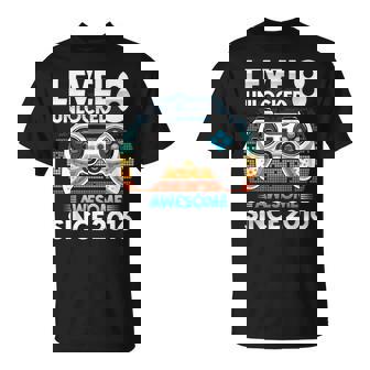 Level 8 Unlocked Awesome Since 2016 8Th Birthday Boys T-Shirt - Seseable