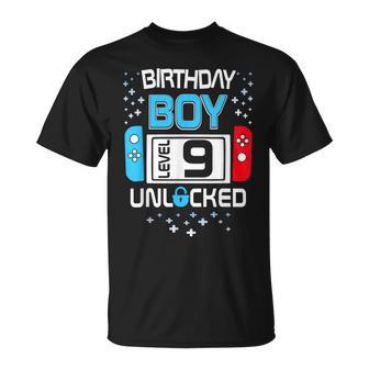 Level 9 Freigeschaltet 9 Geburtstag 9-Jähriger Junge T-Shirt - Geschenkecke