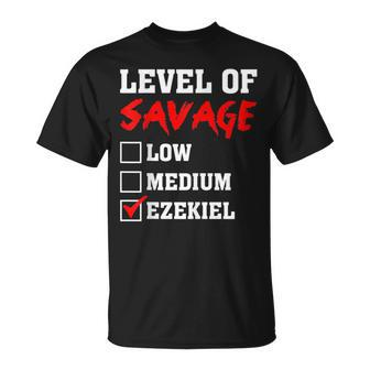 Level Of Savage Ezekiel Custom Name T-Shirt - Monsterry