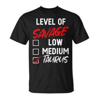 Level Of Savage Taurus Zodiac Queen King Girl T-Shirt - Monsterry CA