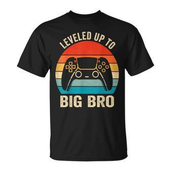 Leveled Up To Big Brother Est 2024 Promoted To Big Bro T-Shirt - Thegiftio UK