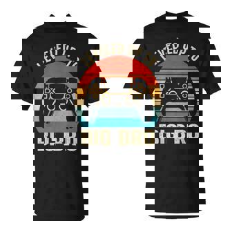 Leveled Up To Big Brother Est 2024 Promoted To Big Bro T-Shirt - Thegiftio