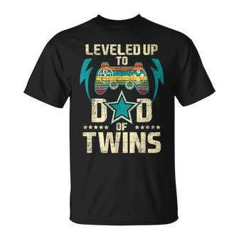 Leveled Up To Dad Of Twins Twin Dad Father Of Twins T-Shirt - Monsterry CA
