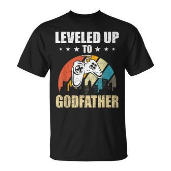 Leveled Up To Godfather Video Gamer Gaming T-Shirt - Monsterry DE