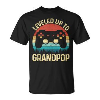 Leveled Up To Grandpop Video Game For Father's Day T-Shirt - Thegiftio UK