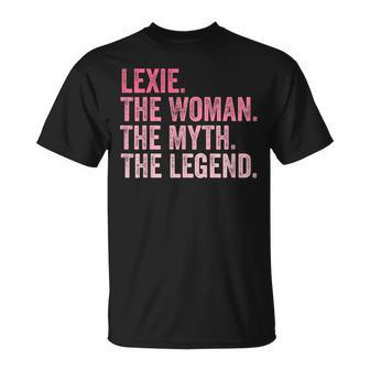 Lexie The Woman The Myth The Legend First Name Birthday T-Shirt - Monsterry UK