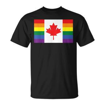 Lgbt Gay Pride Rainbow Canadian Flag T-Shirt - Monsterry DE