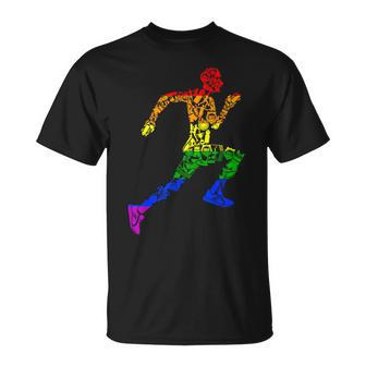 Lgbt Gay Pride Rainbow Flag Running Gear Runner T-Shirt - Monsterry DE