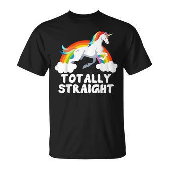 Lgbt Gay Pride Totally Straight Unicorn Rainbow Support T-Shirt - Thegiftio UK