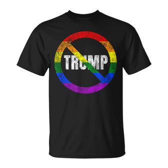 Lgbtq No Trump Anti Trump Rainbow Flag Gay Pride T-Shirt - Monsterry AU