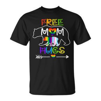 Lgbtq Pride Mama Bear Free Mom Hugs Pride Rainbow T-Shirt - Seseable