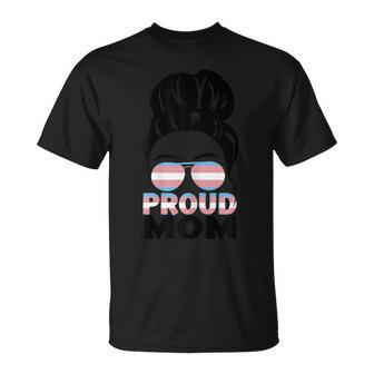 Lgbtq Pride Transgender Mom Trans Mom Messy Bun T-Shirt - Thegiftio UK