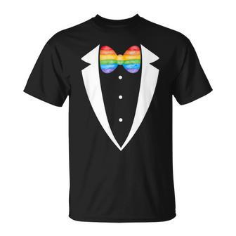 Lgbtq Tuxedo Rainbow Tuxedo Suspenders Gay Pride Month T-Shirt - Monsterry UK