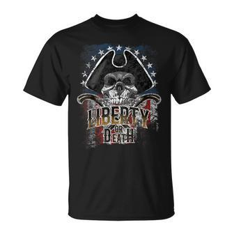 Liberty Or Death Patriotic American Flag Distressed T-Shirt - Monsterry AU