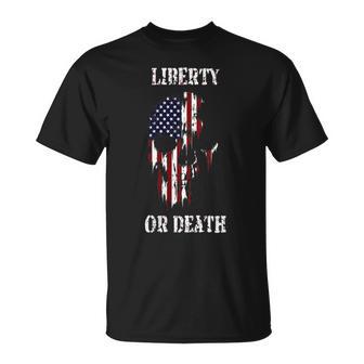 Liberty Or Death Zombie Skull Flag Undying Patriotism T-Shirt - Monsterry CA