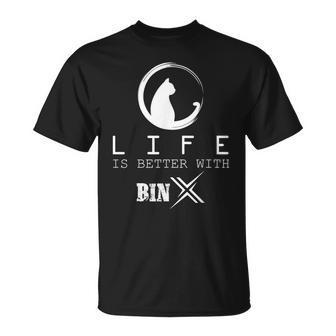 Life Is Better With Binx Cat Name T-Shirt - Seseable
