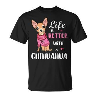 Life Is Better With Chihuahua Lovers Gif T-Shirt | Mazezy