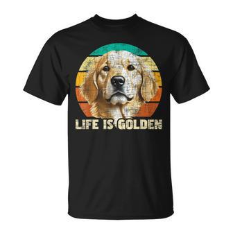 Life Is Golden Retro Vintage Dog Owner Canine Lover T-Shirt - Monsterry DE